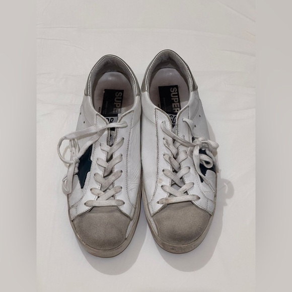 Golden Goose White and Gray Vintage Sneakers with Star Design - Picture 1 of 11